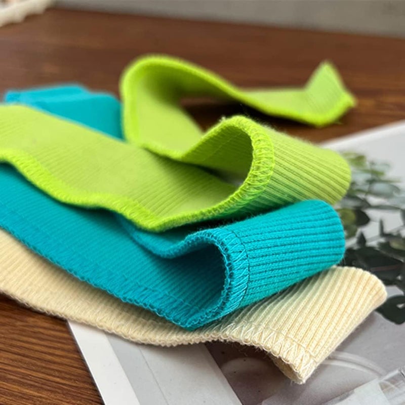 GNSN Cotton Stretch Rib Knit Collar Trim Fabric for Sweatshirt DIY Sewing (Green 30#,2 Strips) - Image 4